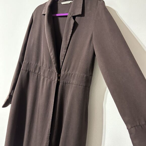 Soft Surroundings Quintessa Maxi Wrap Dress Pockets Size M Brown Long Sleeve - Picture 9 of 12